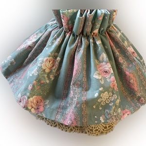 Cottagecore Fabric Rose & Lace Lampshade with Support